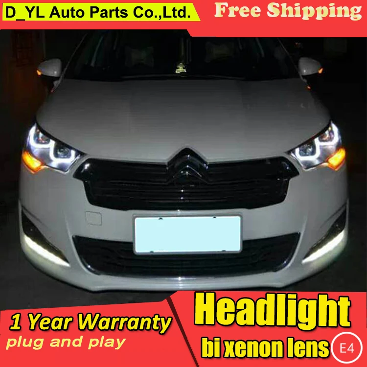 Автостайлинг для Citroen c4l фары 2013 2015 C4L светодиодный ные DRL Биксеноновые линзы