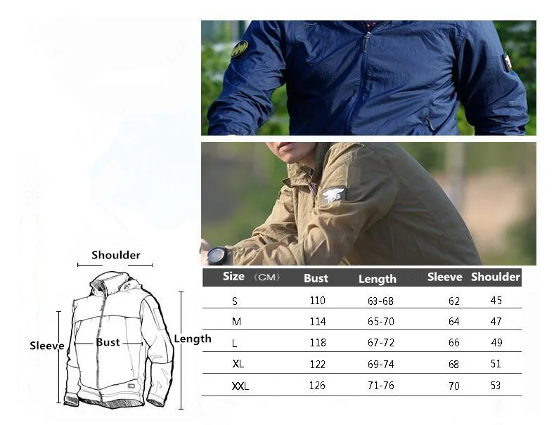Новинка, летняя Водонепроницаемая быстросохнущая тактическая Мужская куртка, плащ с капюшоном, тонкая ветровка, Солнцезащитная армейская военная куртка