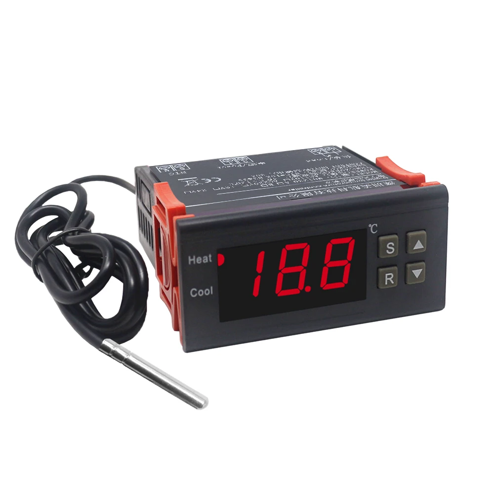 Digital Temperature Controller Thermostat LED Sensor for Incubator AC10A 220V TW