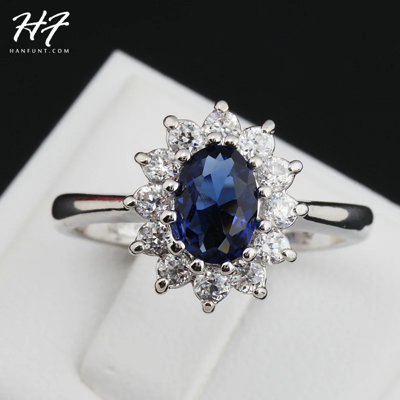 Синий Кристалл Серебряные Цвет кольца ювелирные изделия Сделано из натуральных кристаллы Swarowski из Австрии 5 разные размеры оптовая продажа