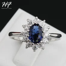 Azul cristal prata cor anel jóias feitas com aaa + zircônia cúbica 5 multi tamanhos hotsale r076