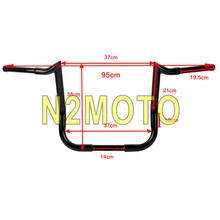 1 шт. черный 1" Rise Ape вешалка Ручка Бар для Турин мотоцикл 1-1/4" Руль для Harley летучая мышь обтекатель обезьяна Баггер бар