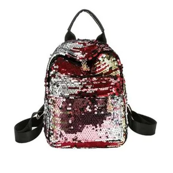 

2019 New Fashion Women Sequins PU Leather Backpack Girl Teenage Small Travel Shoulder Schoolbag Casual Student Mochila Feminina