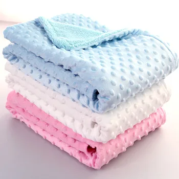 

DHL 100pcs Baby Blanket & Swaddling Newborn Thermal Soft Fleece Blanket Solid Bedding Set Cotton Quilt