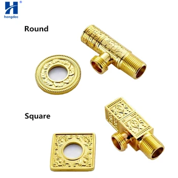 

Hongdec Solid Brass gold Triangle Valve with Shut Off Valve Diverter Angle Valve