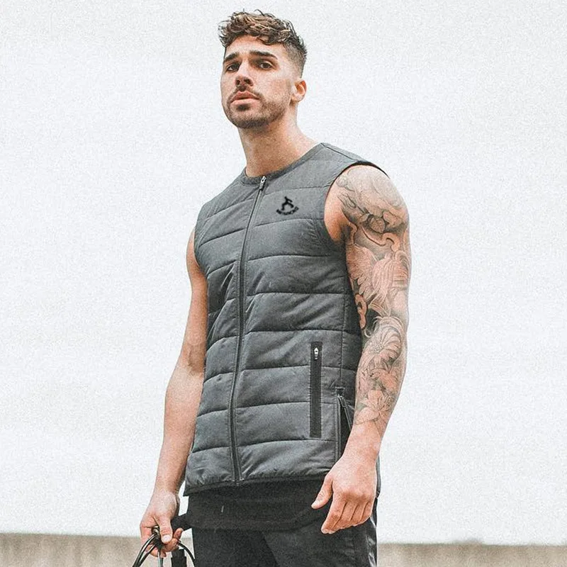 

Warm Vests Male Fashion Men's Clothing Winter Warm Down Jacket Casual Vest Coats for Men