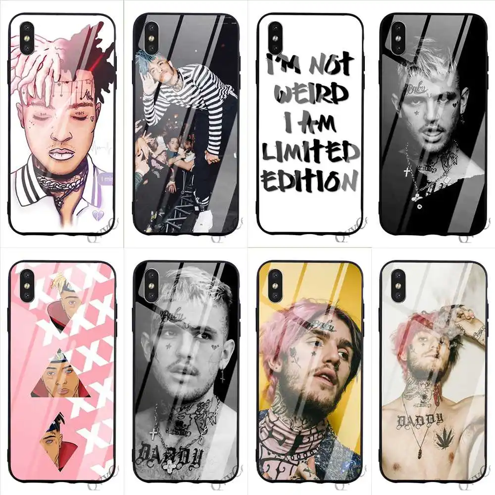 Мода XxxTentacion Lil Peep Lil Bo Peep закаленное стекло телефон чехол для iPhone 7 Xs Max XR X 8 Plus 6 6 S 5s 5 SE Силикон