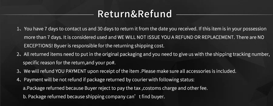 5 return and refund