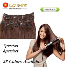 Brazilain Virgin Clip In Straight Human hair Clip In 7A Grade Brazilian Virgin Human Hair Extensions Cheap Virgin Human Hair.