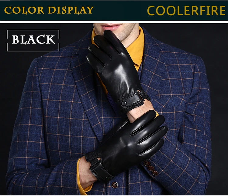 Новые дизайнерские мужские перчатки, высокое качество, натуральная кожа, овчина, варежки, теплые зимние перчатки, модные мужские перчатки ST002