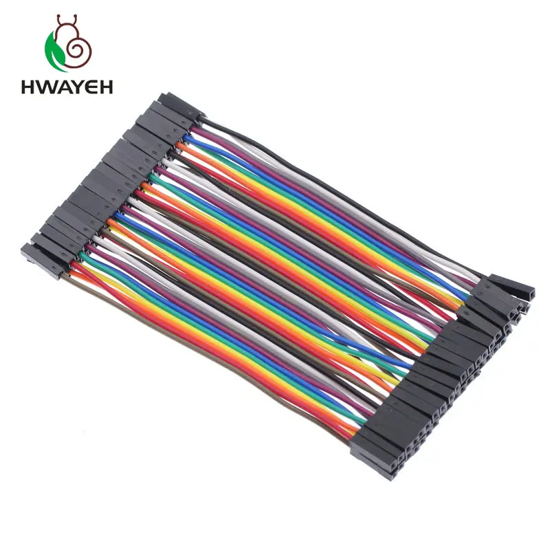 40pcs 10CM Dupont Wire Female to Female Breadboard Jumper Wires Ribbon Cable USA 