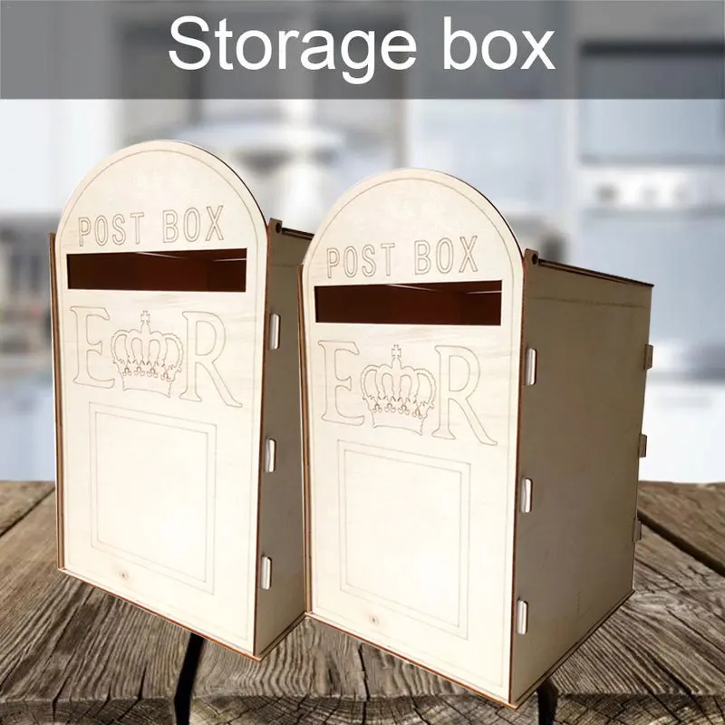 

Weding Post Box Royal Mail Style Party with Lock 2019 Rustic Wedding Retro DIY Wooden Home Decoration Celebration Ornament