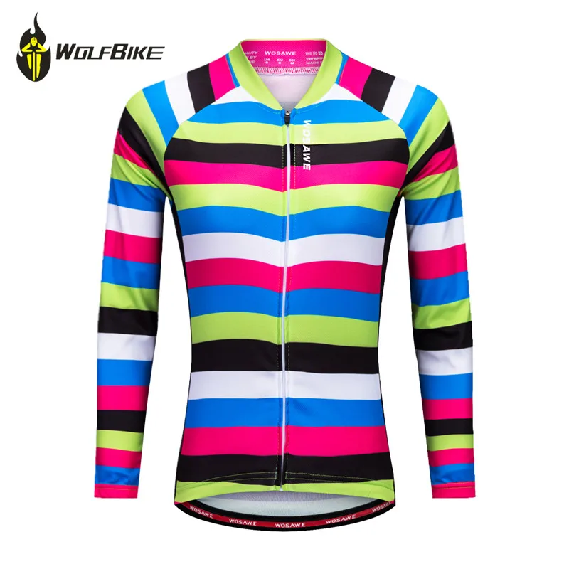 

WOLFBIKE Multi-Color Women's Cycling Jersey MTB Downhill Bike Spring Summer Riding Jersey Bicycle Sportswear Cycle Shirts
