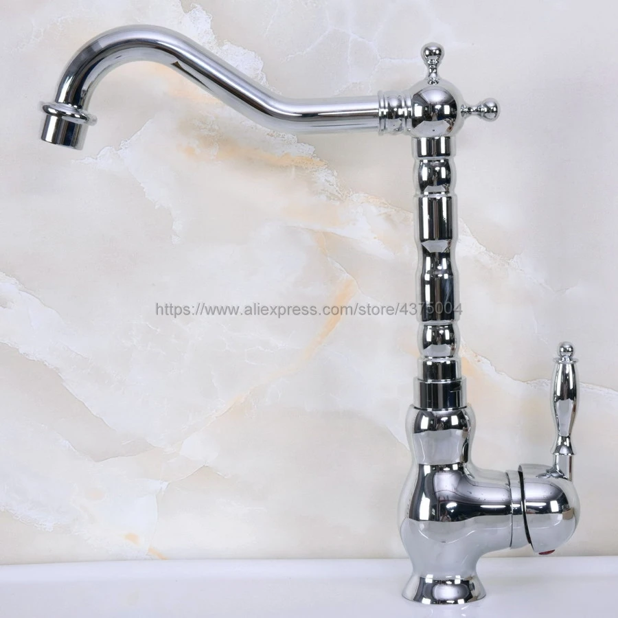 Deck Mount Chrome Bathroom Basin Faucet Shower Bath Faucets Vanity Vessel Sinks Mixer Tap Cold And Hot Water Tap Nnf933