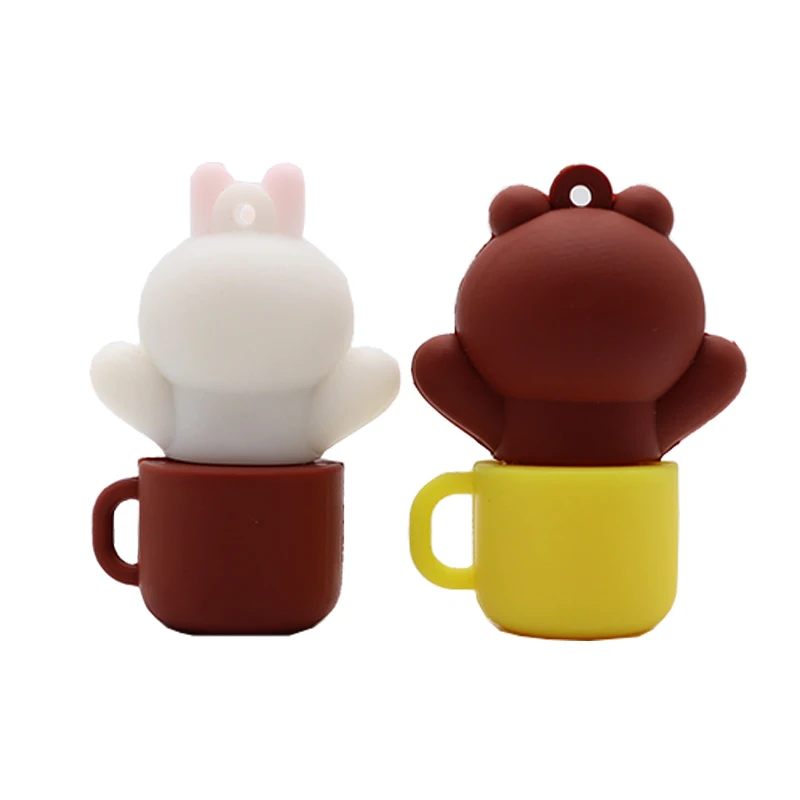 Pendrive cartoon Rabbit cup usb flash drive 4GB 8GB 16GB 32GB 64GB brown bear memory stick u disk creative gfit pen drive stick Pendrive cartoon Rabbit cup usb flash drive 4GB 8GB 16GB 32GB 64GB brown bear memory stick u disk creative gfit pen drive stick