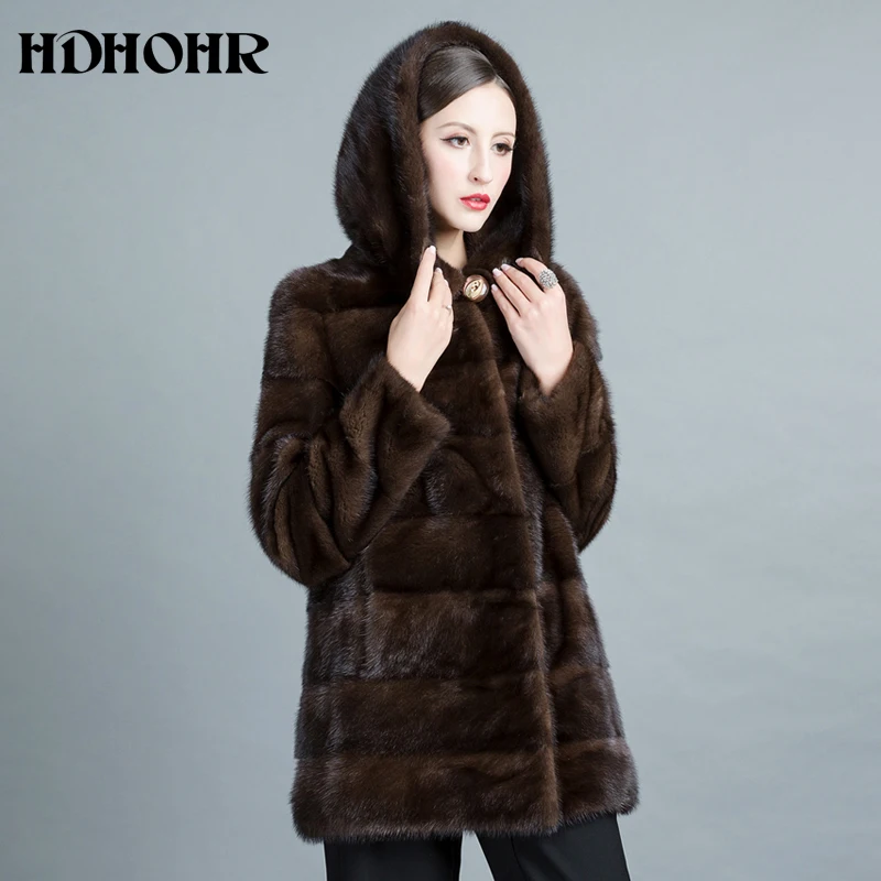 HDHOHR 2019 جديد الطبيعية فرو منك معاطف النساء سميكة الدافئة الشتاء قطعها-الترفيه نوعية جيدة قصيرة حقيقية فرو منك ستر