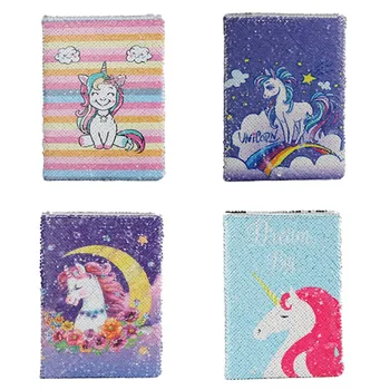 

Hot Sale 4 Styles Unicorn Mermaid Sequins Diary Notebook Paper Glitter Notepad School Office Writing Stationery DIY