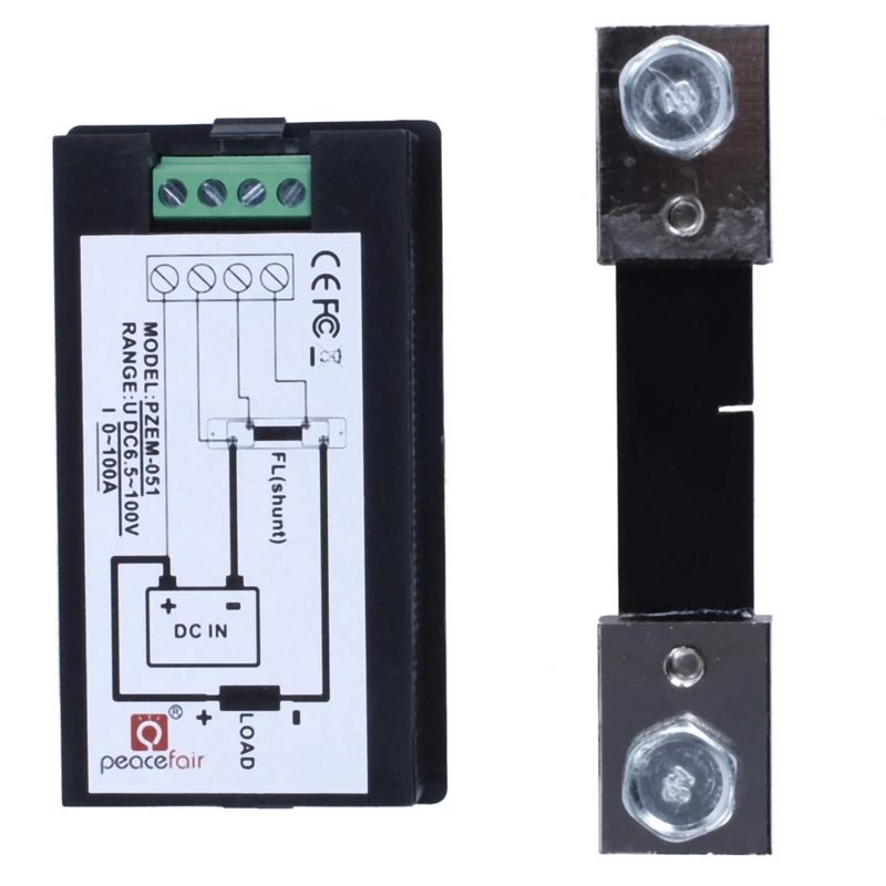 

DC 6.5-100V 0-100A LCD Digital Display Ammeter Voltmeter Multimeter Volt Watt Power Energy Meter Blue with 100A/75mV Shunt