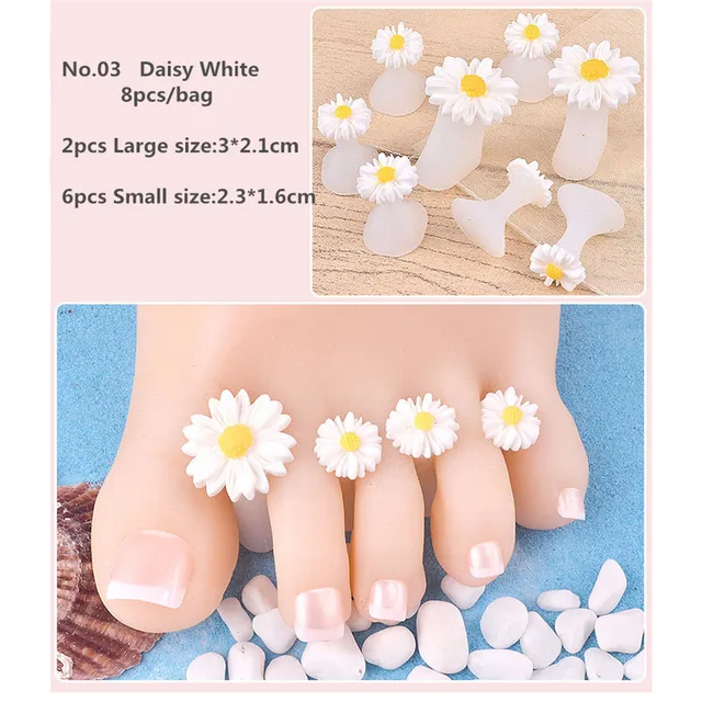 8pcs Toe Separator Silicone Foot Nail Art Tools Pedicure Nails Painting