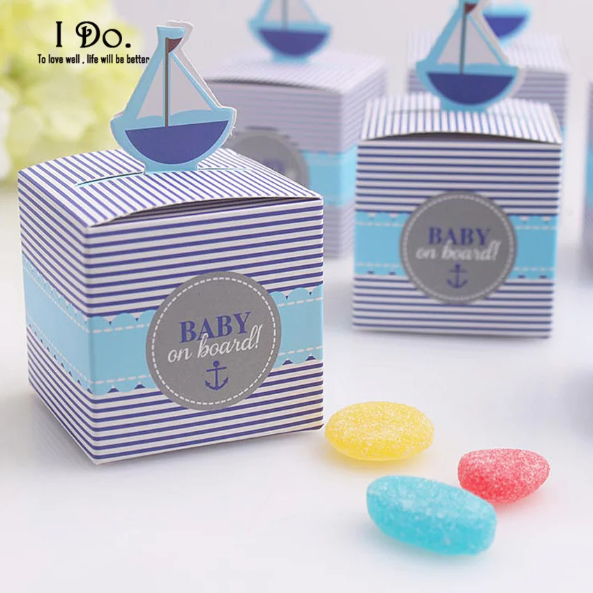 Free Shipping 10pcs Baby On Board Birthday Favor Boxes Candy Box Baby