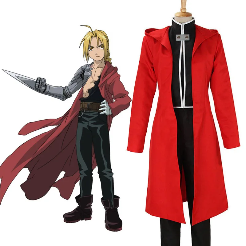 Anime Fullmetal Alchemist Brotherhood Cosplay Edward Elric Full Set Costume  Clothing Set With Red Cape Halloween Outfit - Cosplay Costumes - AliExpress