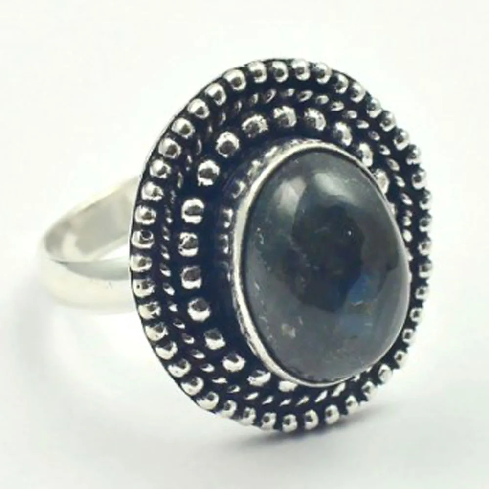 

Labradorite Ring Silver Overlay over Copper , Size: 9.25, R4333