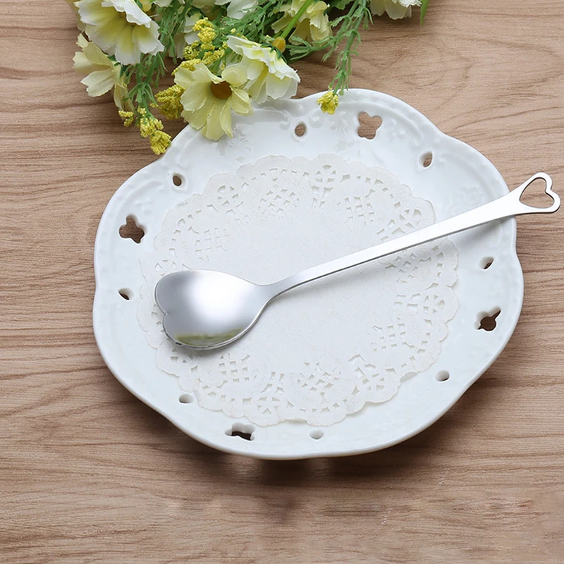 Stainless Steel Coffee Spoon Heart Shape Dessert Sugar Stirring Ice Cream Yogurt Honey Kitchen Tools | Дом и сад