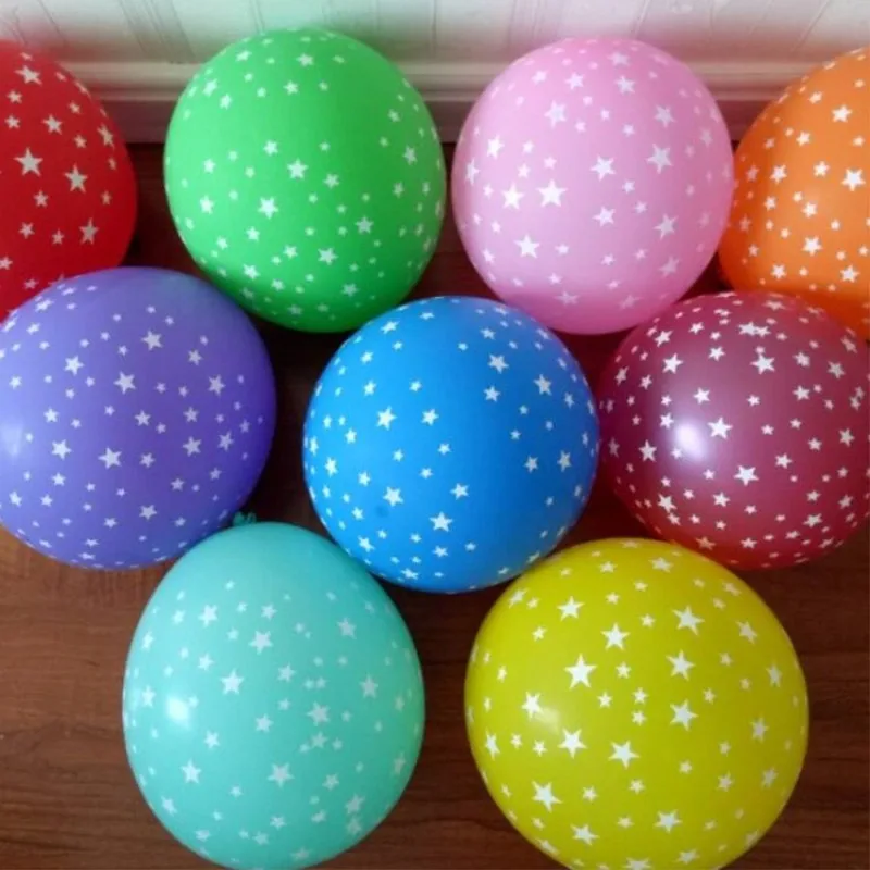 

50pcs All Star Latex Romantic Round Balloons Decahedron Printed Wedding Birthday Party Celebration Decoration Globos Air Balls
