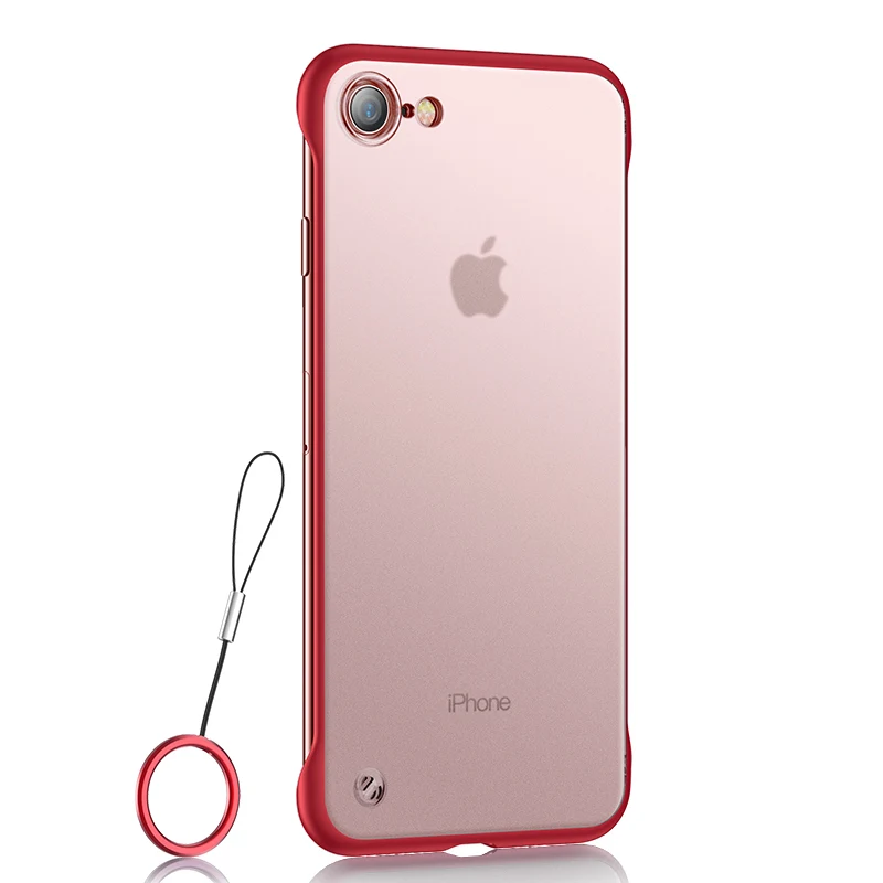 Msvii Бескаркасный чехол для iPhone 7 чехол силиконовый прозрачный для iPhone 8 чехол для iPhone X/6/6 S/Xs/Xr Coque 8 Plus Funda Xs Max чехол - Цвет: Красный