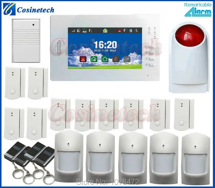 7 inch Touch screen Home Security FSK 868MHZ GSM font b Alarm b font System detailed
