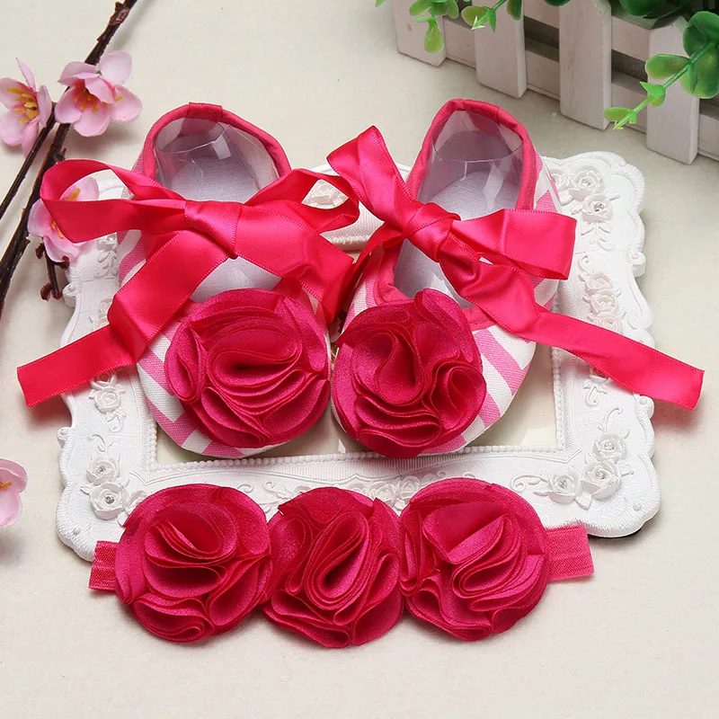 Baby girl flower Rhinestone pearl Slippers Ballerina Crib shoes baby