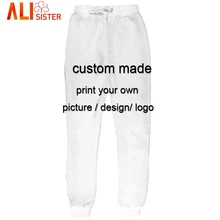 Alisister изготовленные на заказ штаны с 3d принтом, повседневные мужские штаны с эластичной резинкой на талии для фитнеса, тренировочные штаны, обтягивающие спортивные штаны, брюки для бега, Прямая поставка