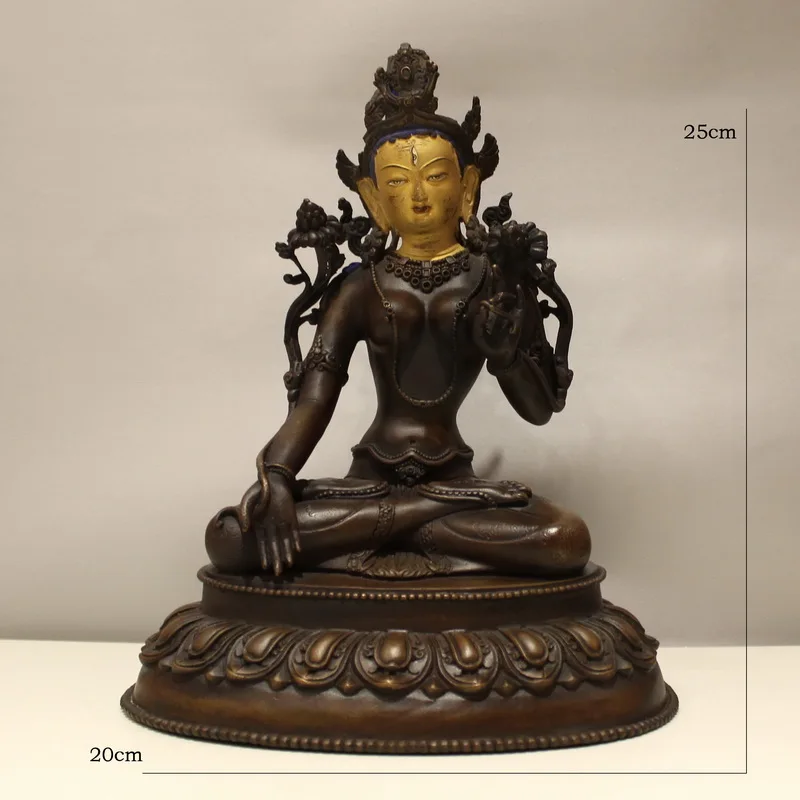 

White Tara Copper Guanyin Bodhisattva Handmade Antique Collection Nugget