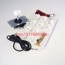 Japan 8 X SANWA OBSF-30 & 2 X Reyann Push Buttons + SANWA JLF-TP-8YT Joystick+ PC Encoder For Arcade MAME Games Video -White