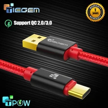 TIEGEM 3.1 USB Type C Cable Nylon Fast Charging USB Type-C USB-C Data Sync Charger Cable for Oneplus 2 Zuk Z2 NEXUS 5X 6P XiaoMi