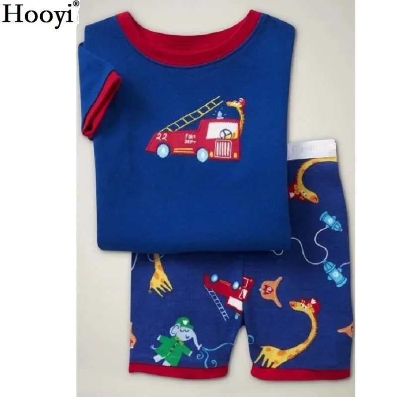 Monster Summer Boys Pajamas Suits Short Sleeve Kid Big Eye Green Children Pyjama Sets Boys Sleepwear Tee Shirts Shorts Pant