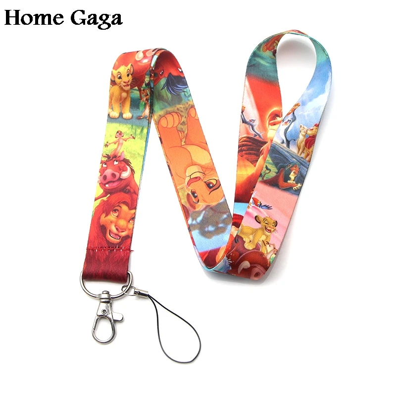 

Homegaga Lion king cartoon lanyards neck straps phones keys bags cameras id card holders keychain webbing ribbons D1876