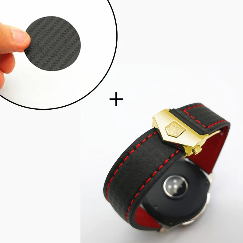 Gold buckle-film AKGLEADER samsung Galaxy Watch 46 мм 42 мм 22 мм 20 мм кожаный ремешок gear s3 класс фронтер - Цвет ремешка: Gold buckle-film