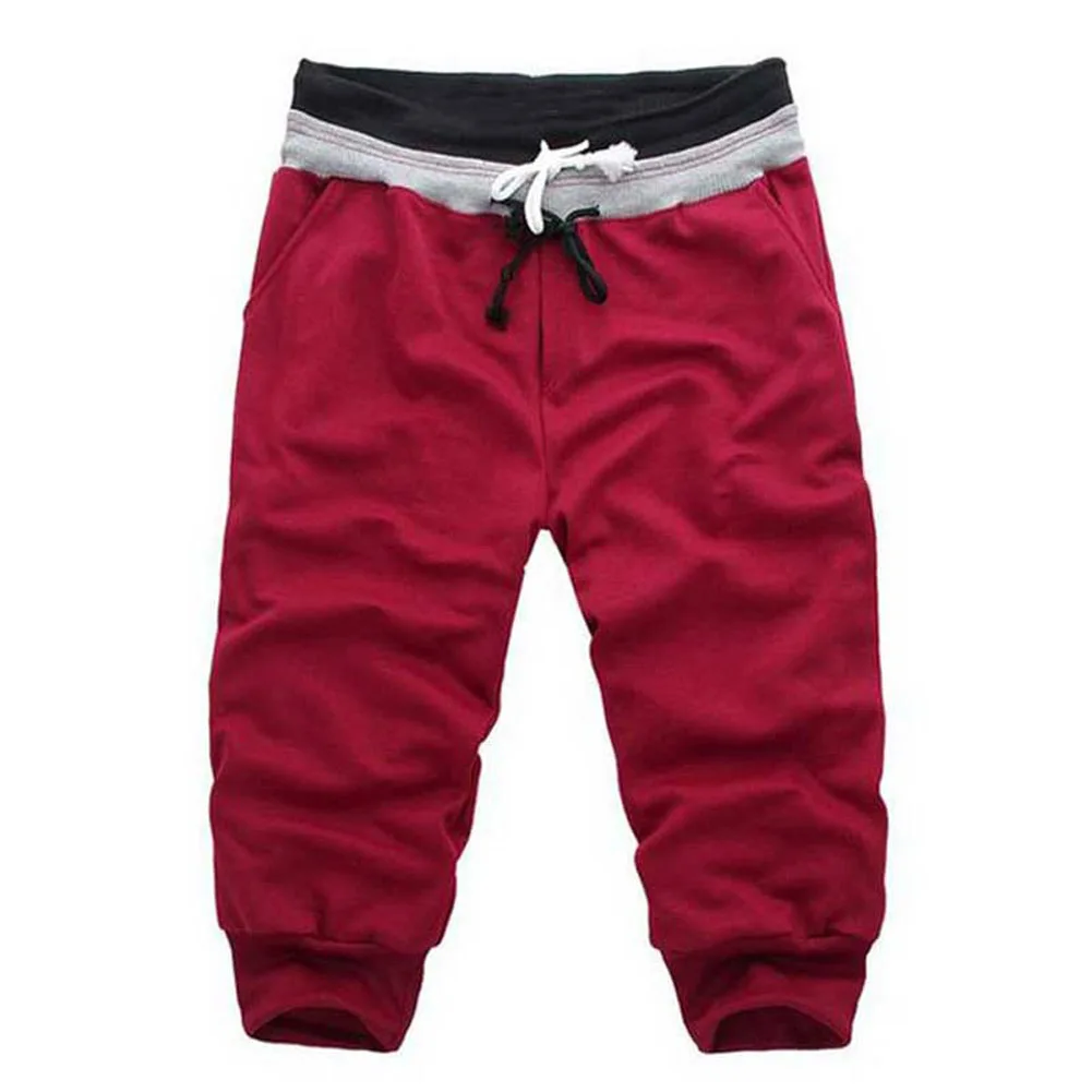 Great Value RIUOOPLIE Men New Summer Male Solid Polyester Knee Length Breathable Drawstring Short