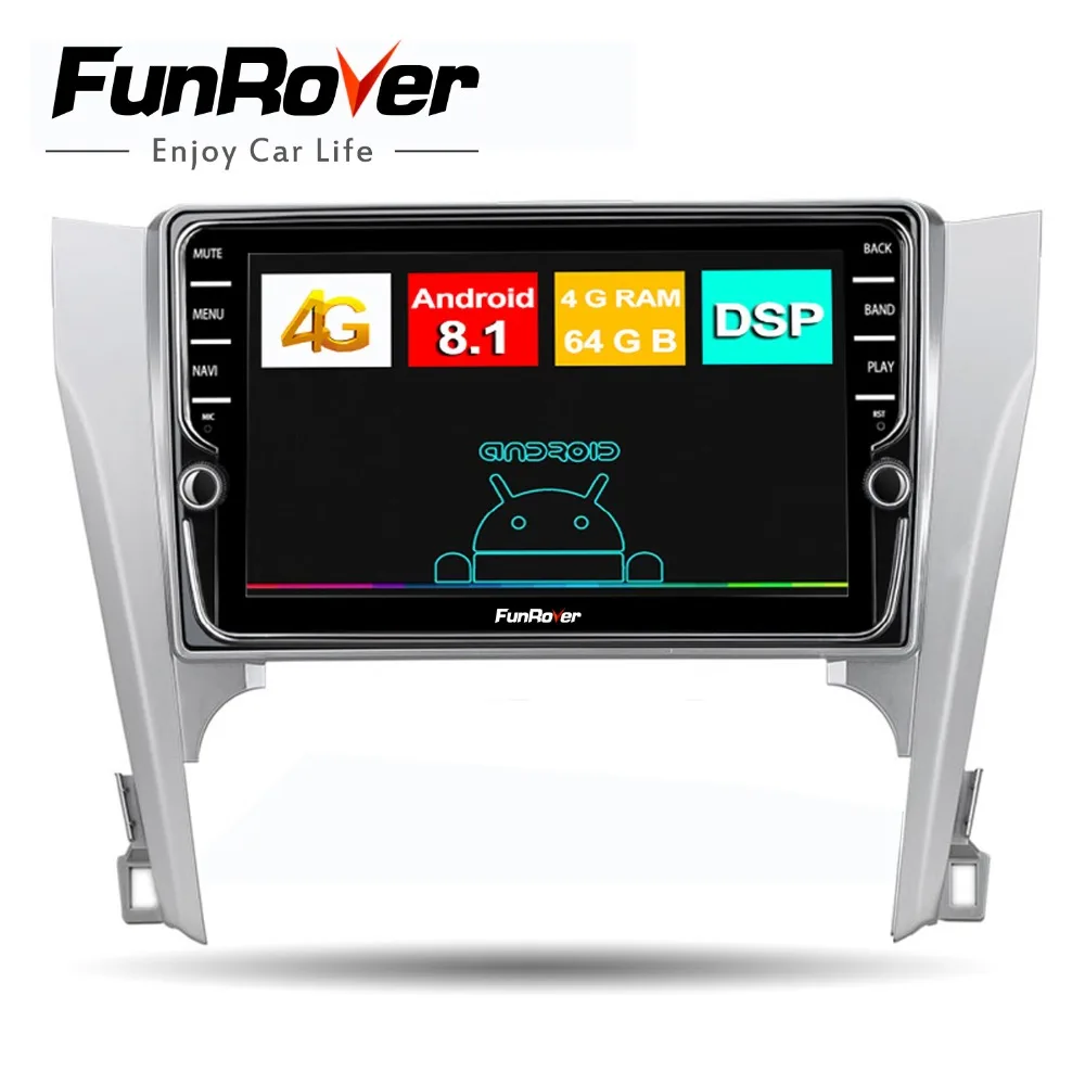 

Funrover android 9.0 octa 8 core 2 din car radio multimedia stereo for toyota camry 2012-2014 gps navigation wifi DSP naiv 4gSIM