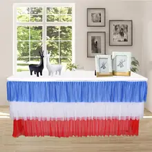 3 цвета 3-слойная эластичная пряжа настольная юбка для вечерние украшения дома свадьбы