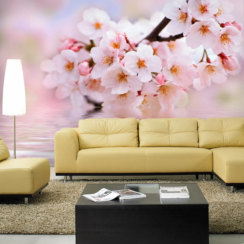 

Wholesale 3d wall mural Peach flower murals wallpaper for Sofa background 3d murals Chinese style fresco 3d wall photo murals