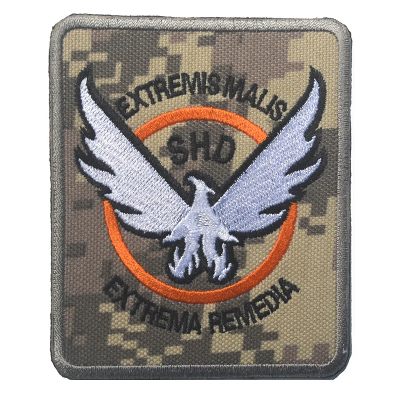 7x9cm Camouflage colored US SHD Military Morale 3D Badge Fabric Armband Badges Stickers applique