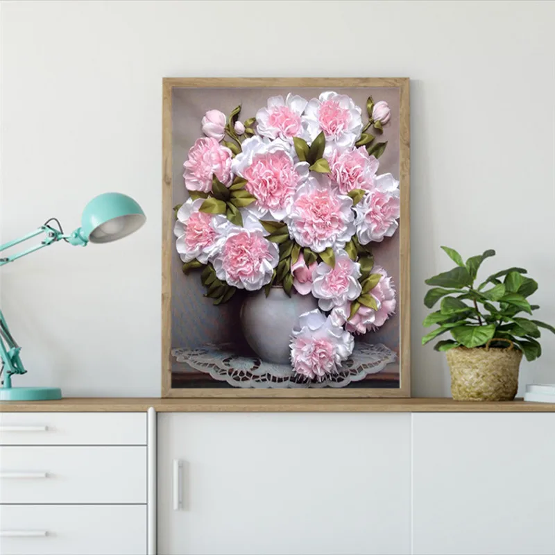 5D DIY полный набор для рисования с круглыми камнями и полотном живопись вышивка