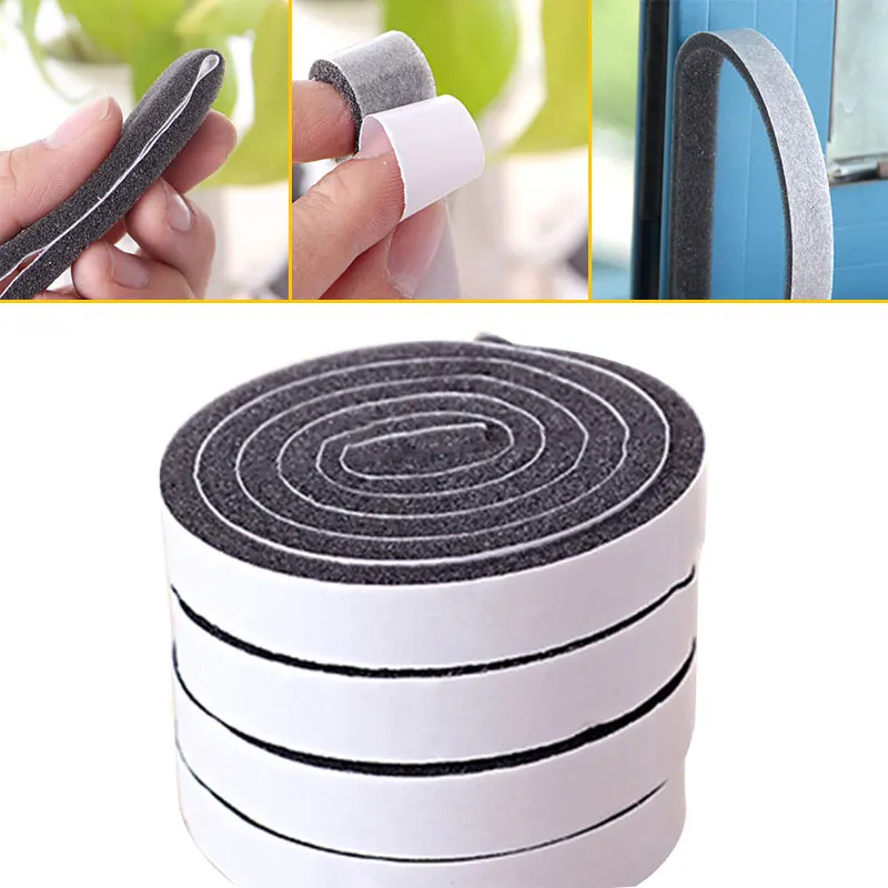 

4pcs/set Self Adhesive Seal Strip Door Window Draught Dust Insect Seal Strip Soundproofing Weatherstrip EVA Tape Blocker Sealer