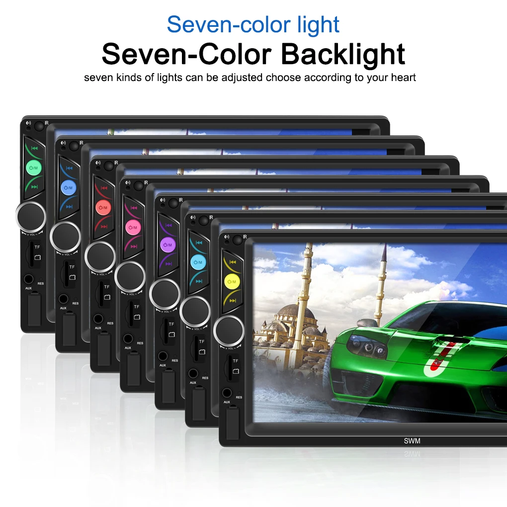 

7 Inch 2DIN Bluetooth In-dash Car Stereo MP3 MP5 Player USB FM AUX Camera Dual Mirror Link