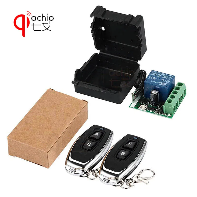 

Qiachip 433Mhz Universal Wireless Remote Control Switch DC 12V 1CH relay Receiver Module RF Transmitter 433 Mhz Remote Controls