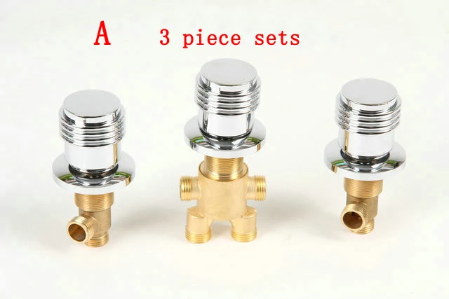 

3 Piece suit brass water separator bathtub valves faucet, 3 Types cold and hot water switch, 2/4 ways shower room mixing valve