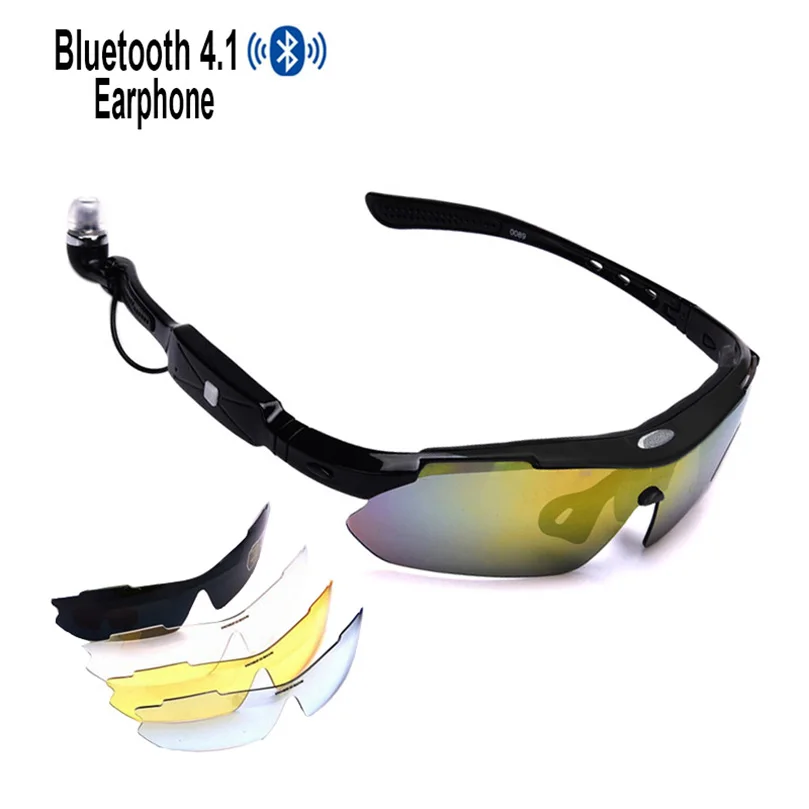 Smart Bluetooth Sunglasses 5 Lens 4.1 Polarized Cycling Glasses Men