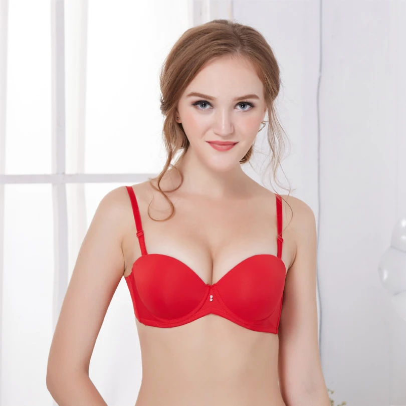 Sexy Bras For Woman Wrap Half Cup12 Cup Sexy Underwire Beading Solid 